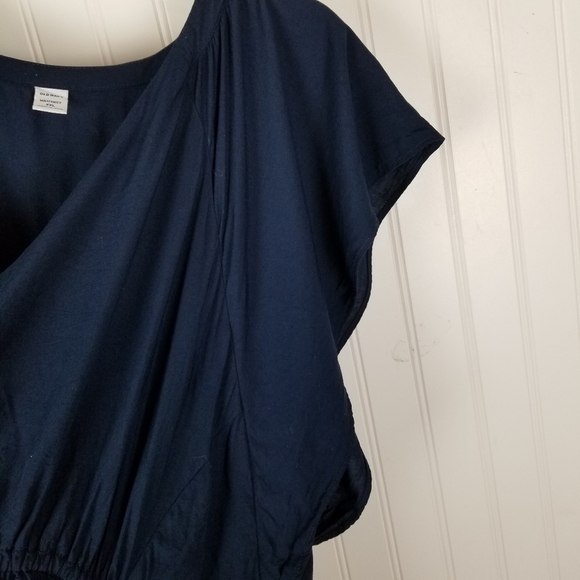 Old Navy Maternity V Neck Sleeveless Dress Size XXL Navy Blue Flutter Sleeves - Picture 12 of 14
